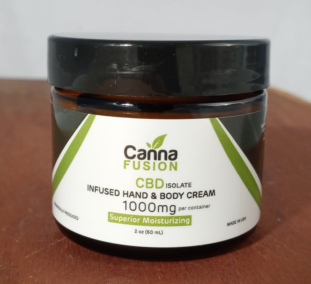 1000mg CBD Isolate Infused Hand & Body Cream